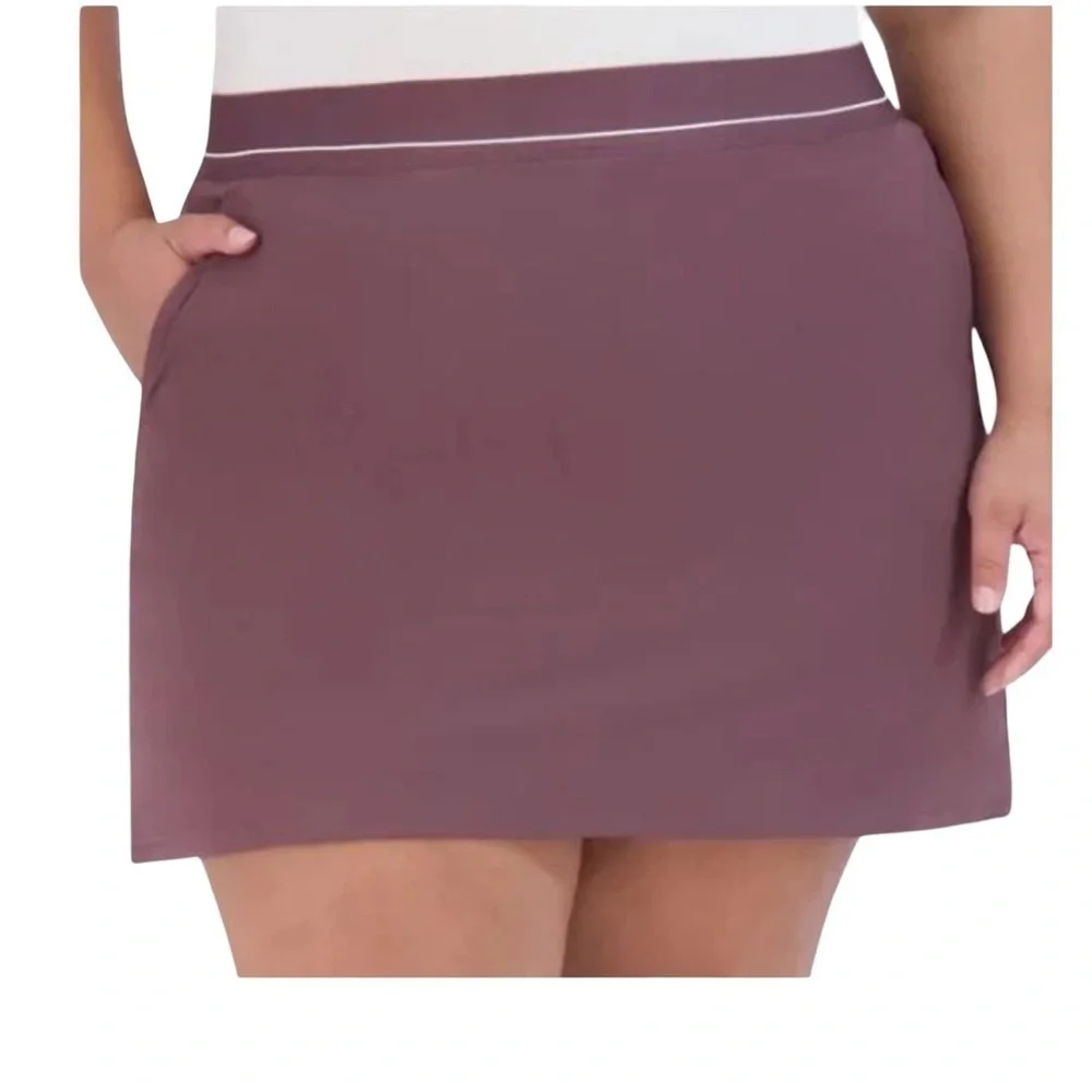 Soybu Size XXL Skort Purple Skirt Inner-Shorts Pockets Elastic Waist Stretch.New